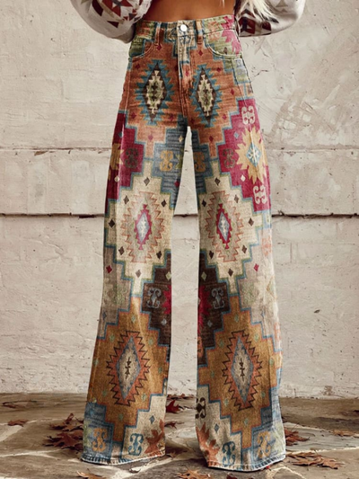 Leana - Retro Chevron Pants