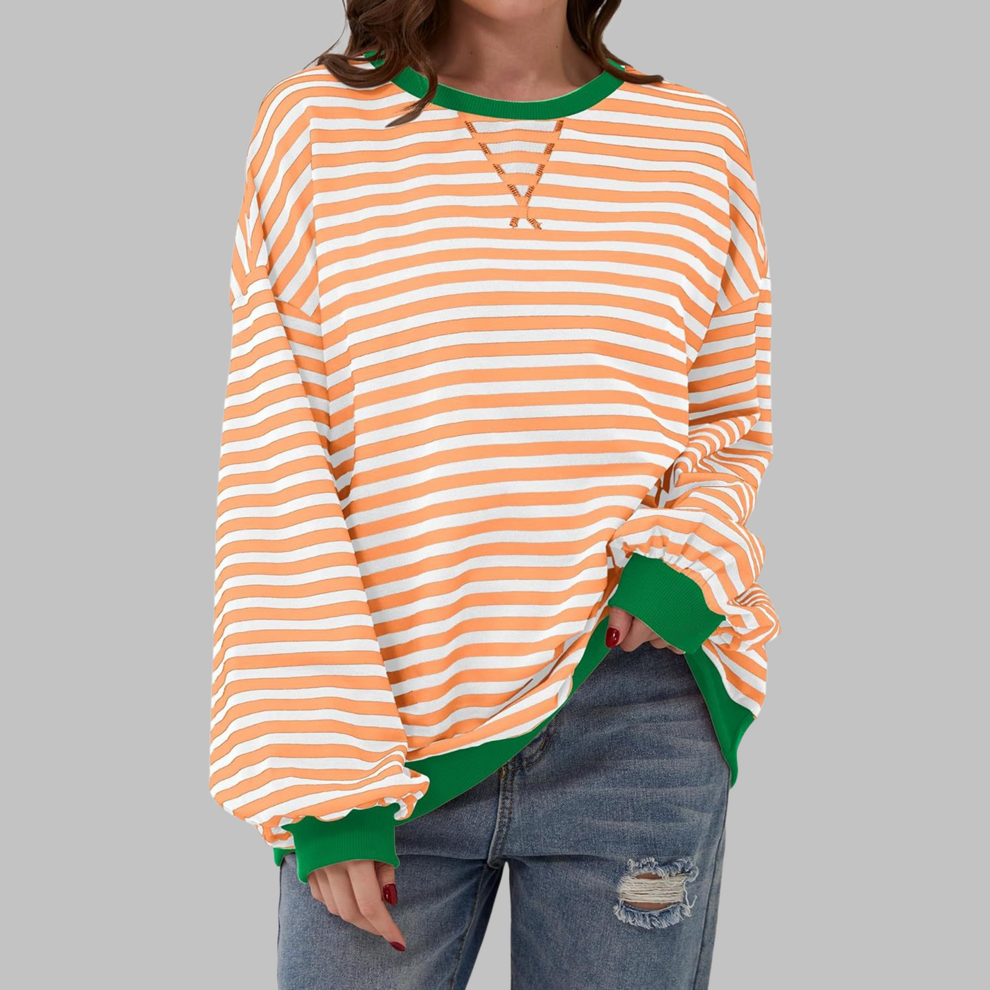 MERIDA | Striped Cotton Sweater with Long Sleeves