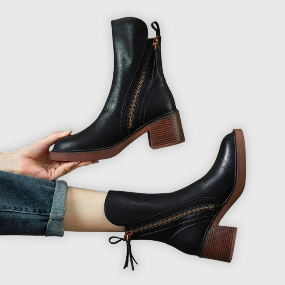 Marcy - Elegant Ankle Boots With Block Heels
