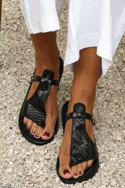 Thalira™ | Crocodile Buckle Sandals