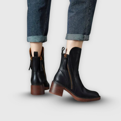 Marcy - Elegant Ankle Boots With Block Heels