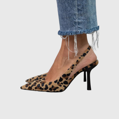 Ysara™ | Pointed Toe Leopard Khaki Stiletto Heels