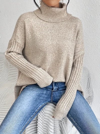 LAORA | Sweater with Long Sleeves and High Collar