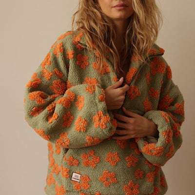 Sofia - Long-sleeved fleece jumper with floral print