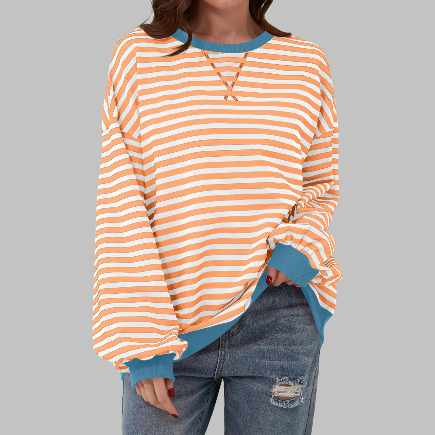 MERIDA | Striped Cotton Sweater with Long Sleeves