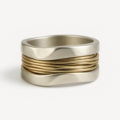 Elyndra™ | Gilded Silver Threads Ring
