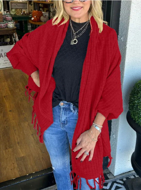 Arlena™ | Cozy Fringe Knit Cardigan