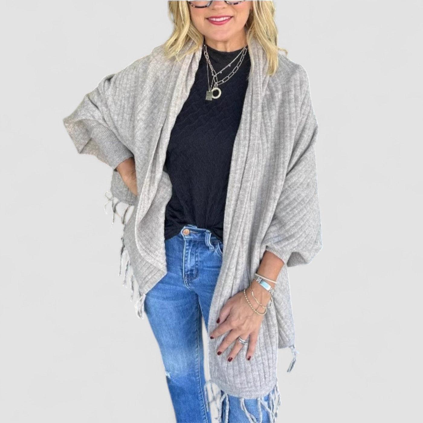 Arlena™ | Cozy Fringe Knit Cardigan