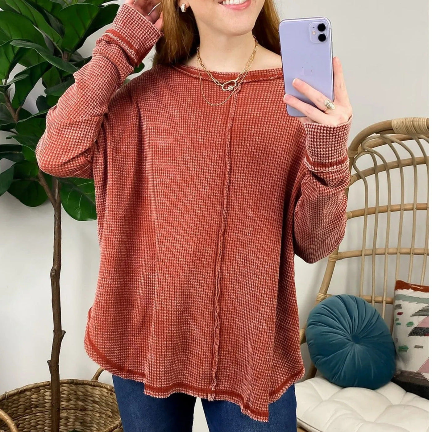 Elora™ | Effortless Crewneck Washed Top