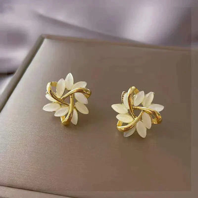 Elysiuma™ | Ethereal Opal Earrings in Gilded Elegance
