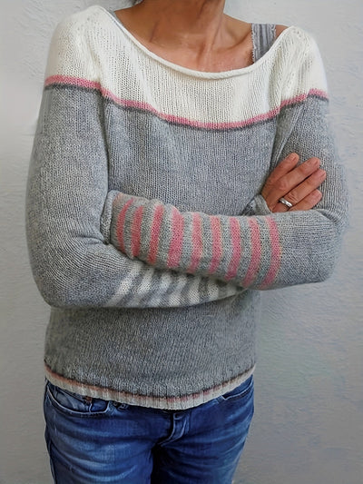 Ysoria™ | Long Sleeve Striped Sweater