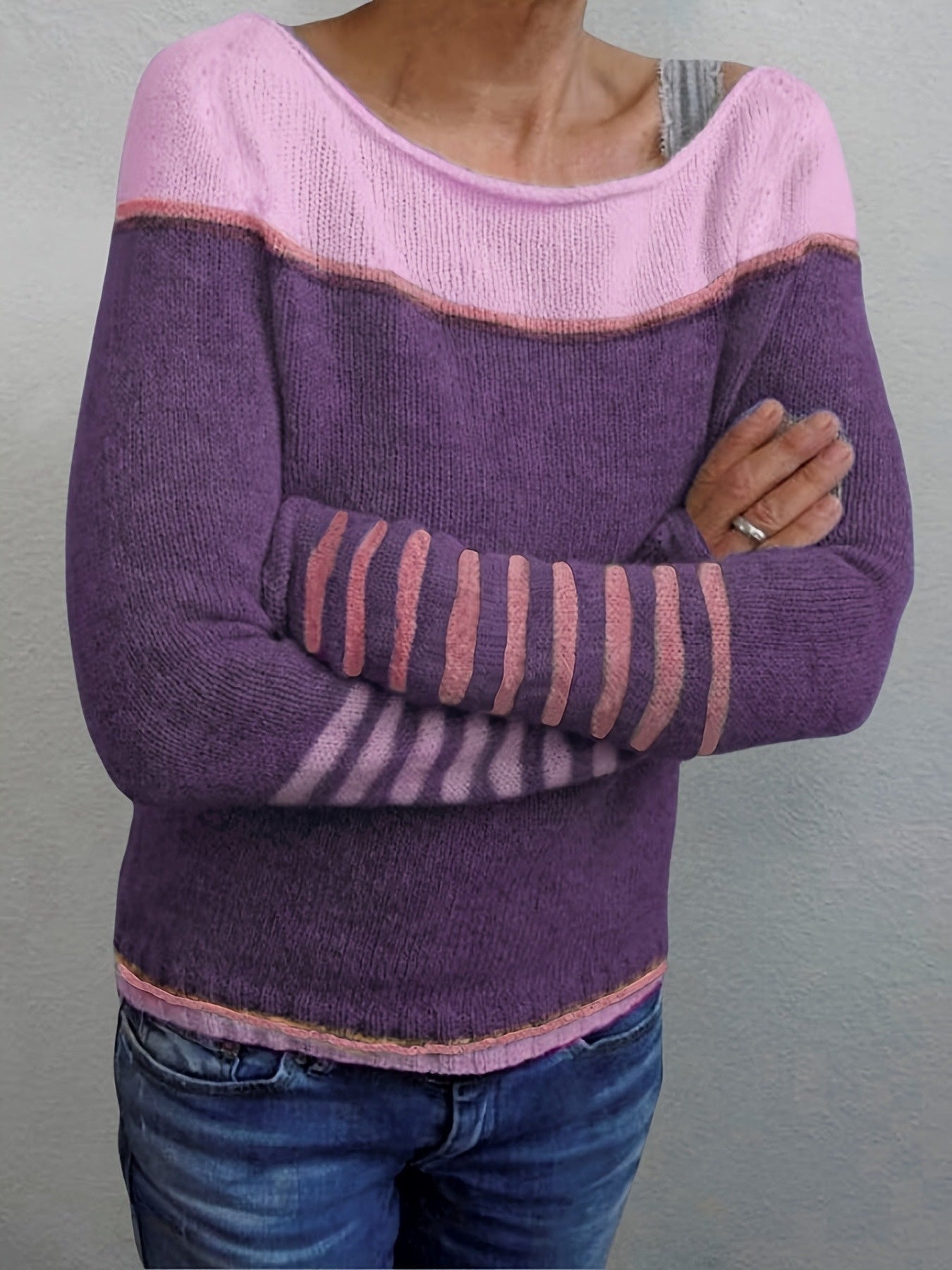 Ysoria™ | Long Sleeve Striped Sweater