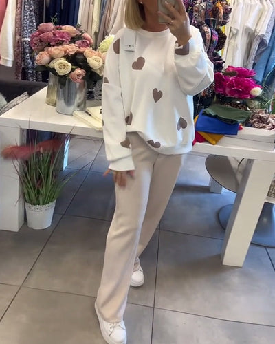 MILU | Cotton Blend Sweater with Hearts