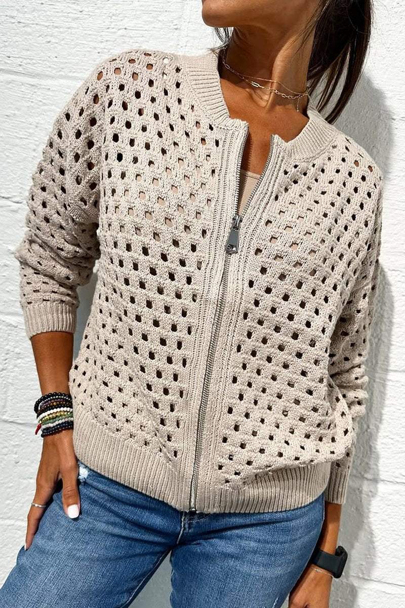 Elayne™ | Stylish Knit Zipper Jacket