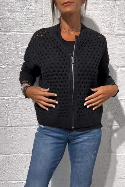 Elayne™ | Stylish Knit Zipper Jacket