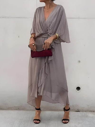 Sarah™ | Chiffon dress with V-neck
