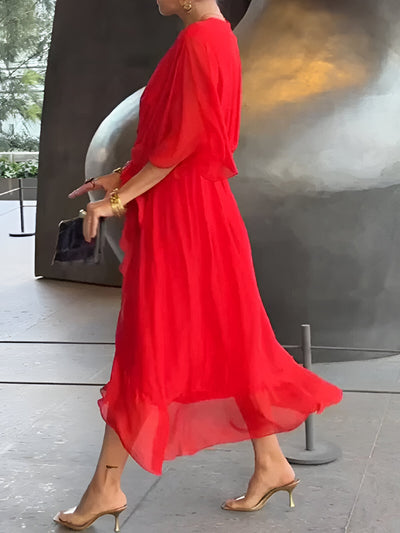 Sarah™ | Chiffon dress with V-neck