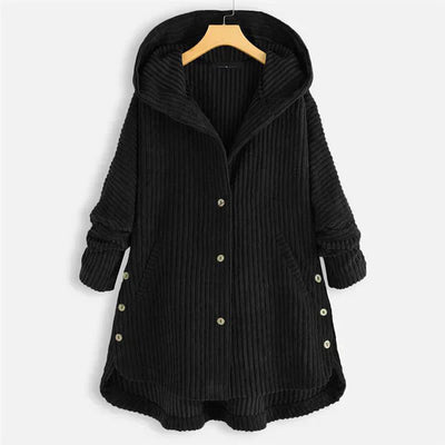 Anna | Hooded Ribbed Coat