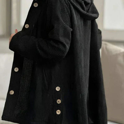 Anna | Hooded Ribbed Coat